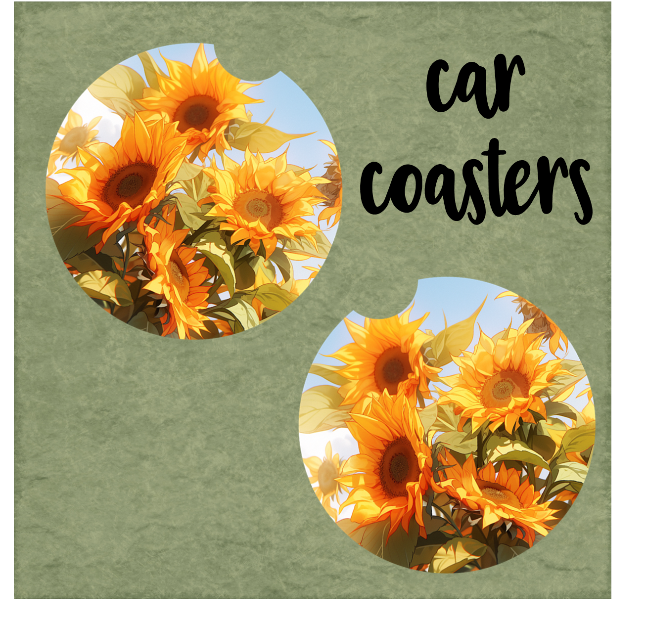 Coaster/Car-  Holiday/Events-  Fall-  The sky & sunflowers