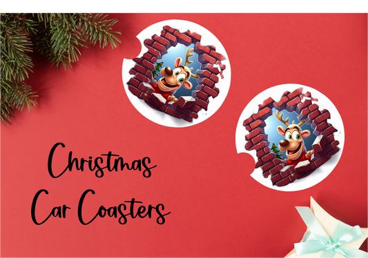 Coaster/Car-  Holiday/Events-  Christmas-  Funny Reindeer 1