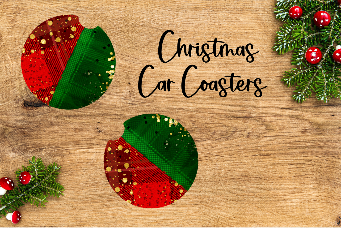 Coaster/Car-  Holiday/Events-  Christmas-  Christmas Pattern 3