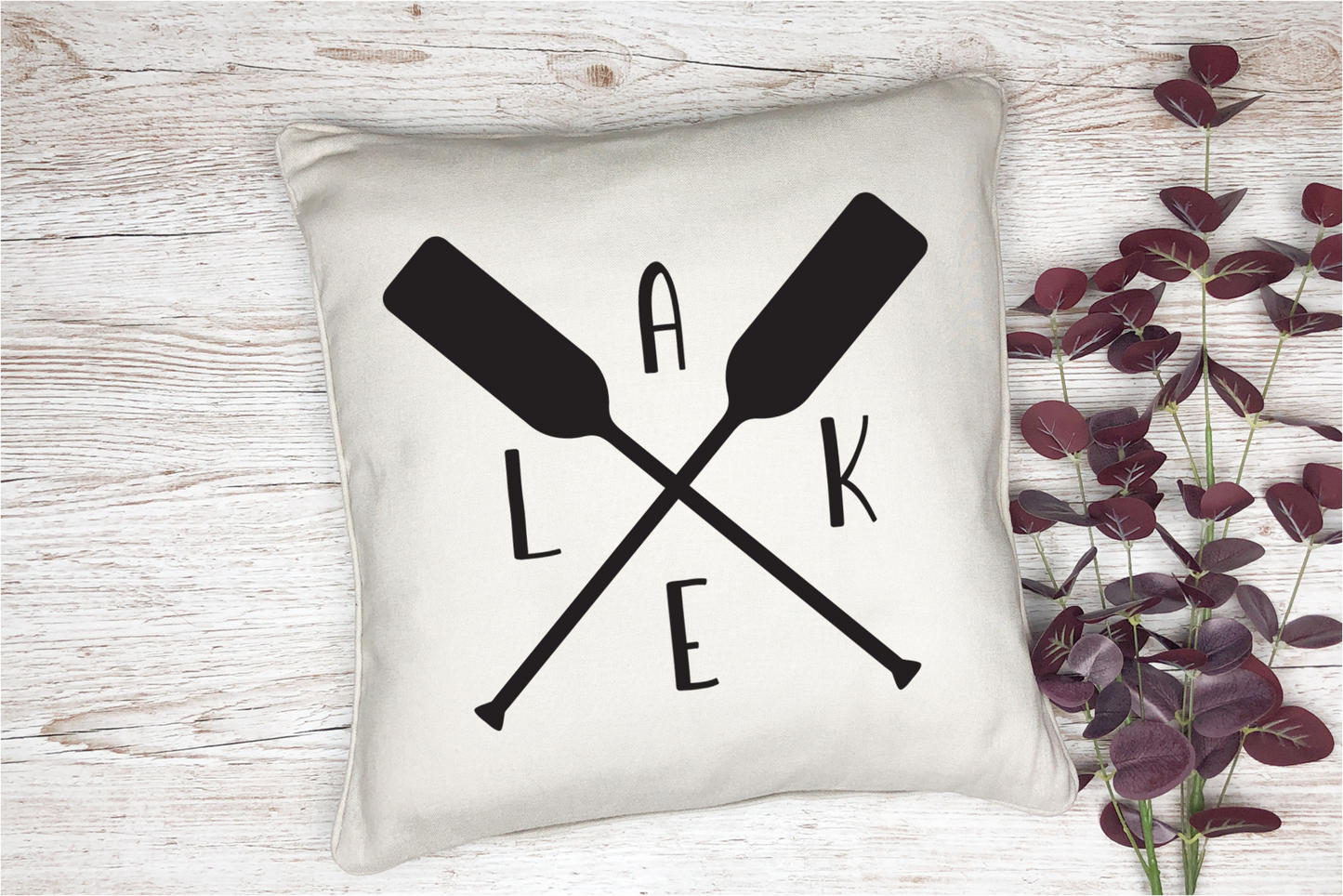 Pillow Cover-  Lake/Beach-  Lake with Paddles