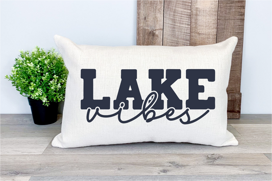 Pillow Cover-  Lake/Beach-  Lake Vibes Solid Blue