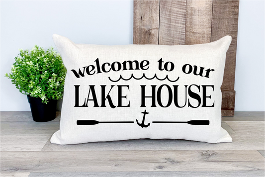 Pillow Cover-  Lake/Beach-  Welcome to Our Lake House