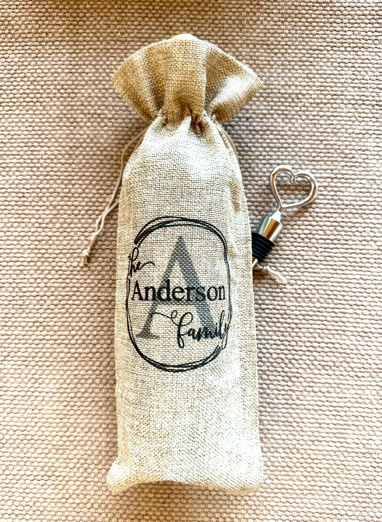 Wine Bags-  Custom Initials