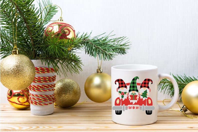 Coffee Mug-  Holidays/Events-  Christmas-  Gnome with HO-HO-HO