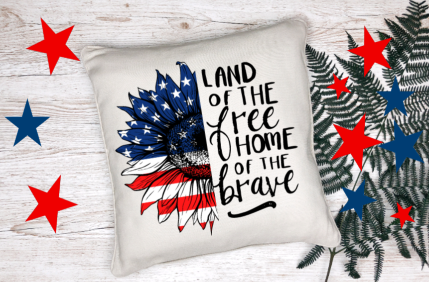 Pillow Cover-  Holidays/Events-  4th Of July-  Land Of The Free