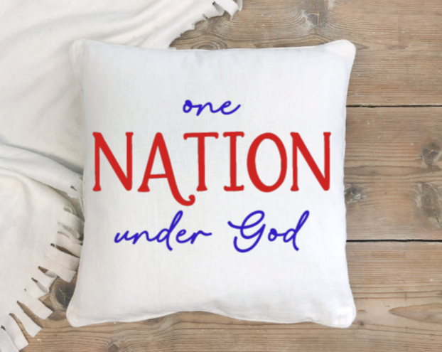 Pillow Cover-  Holidays/Events-  4th Of July-  One Nation Under God