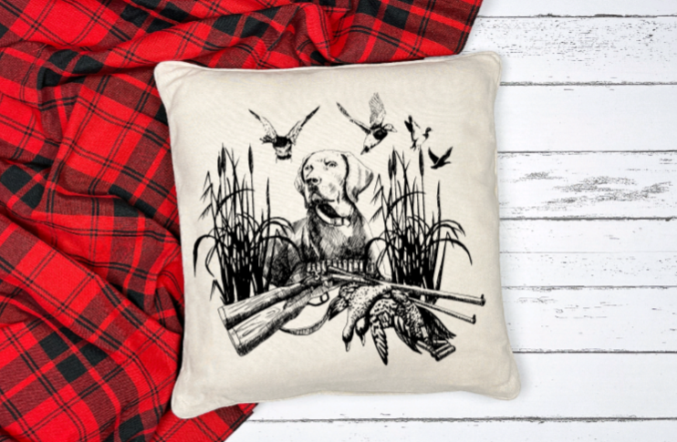 Pillow Cover-  Hunting-  Duck Dog