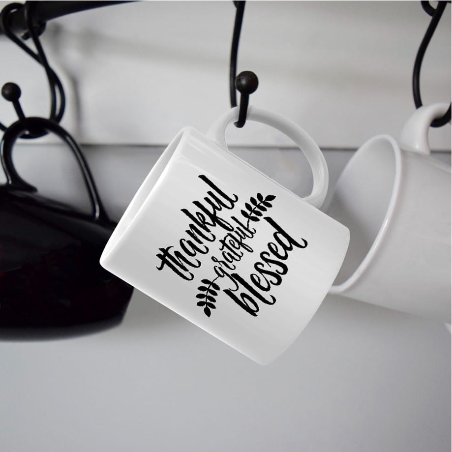 Coffee Mug-  Faith/Motivational-  Thankful Grateful Blessed