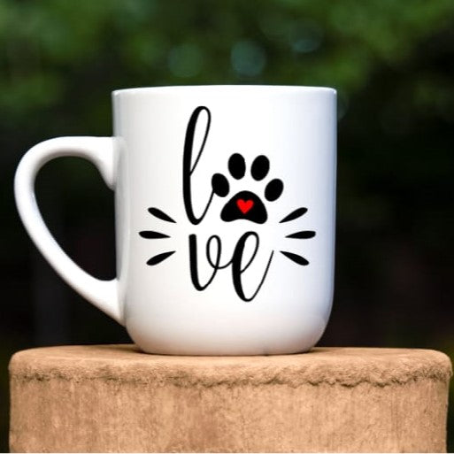 Coffee Mug-  Pets/Animals-  Dog-  Love with Dog Paw