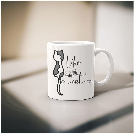 Coffee Mug-  Pets/Animals-  Cat-  Life is better with a Cat