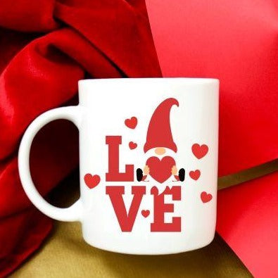 Coffee Mug-  Holidays/Events-  Valentine's Day-  Gnome with Heart and Love