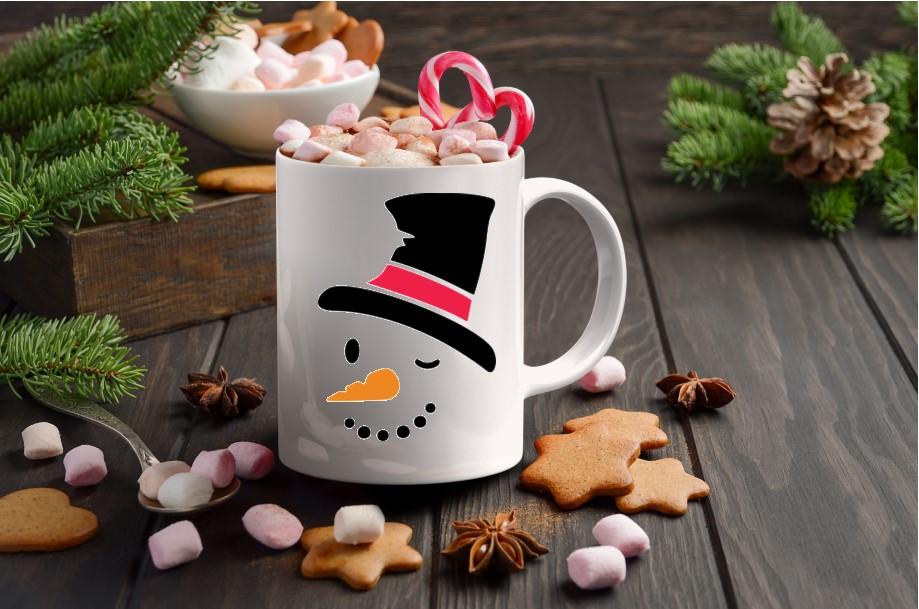 Coffee Mug-  Holidays/Events-  Christmas-  Snowman Winking