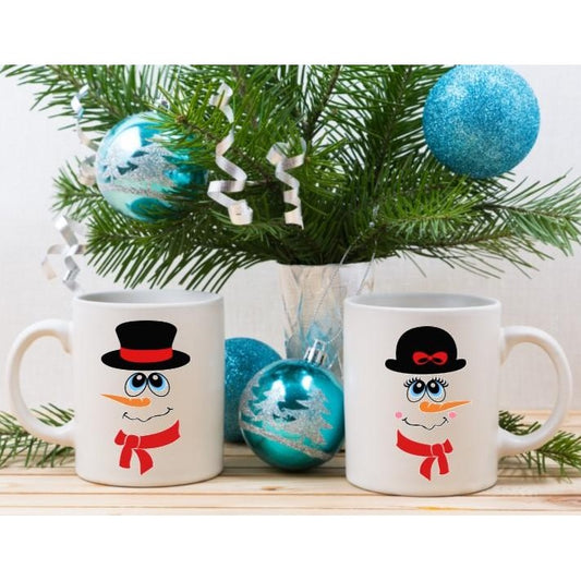 Coffee Mug-  Holidays/Events-  Christmas-  Snowman and Snowwomen