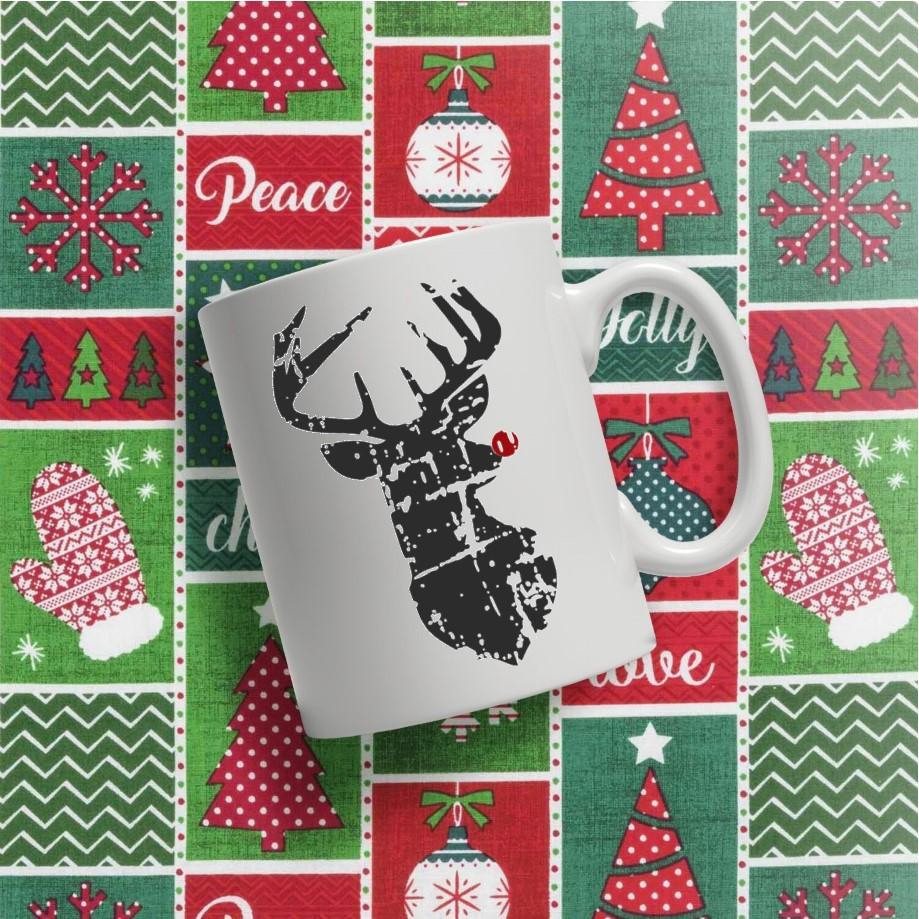 Coffee Mug-  Holidays/Events-  Christmas-  Rudolph