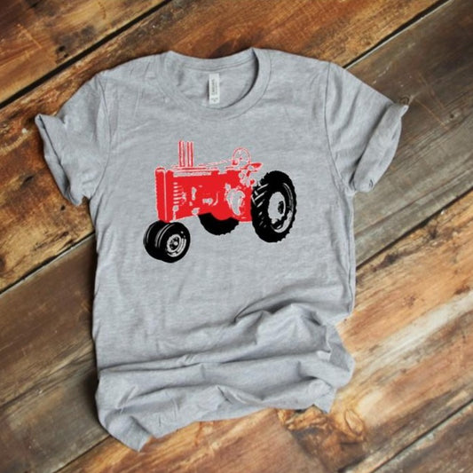 T-Shirt Adult-  Farmhouse-  Red Tractor-  Short Sleeve