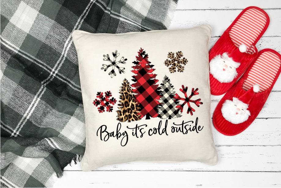 Pillow Cover-  Christmas-  Baby It's Cold Outside